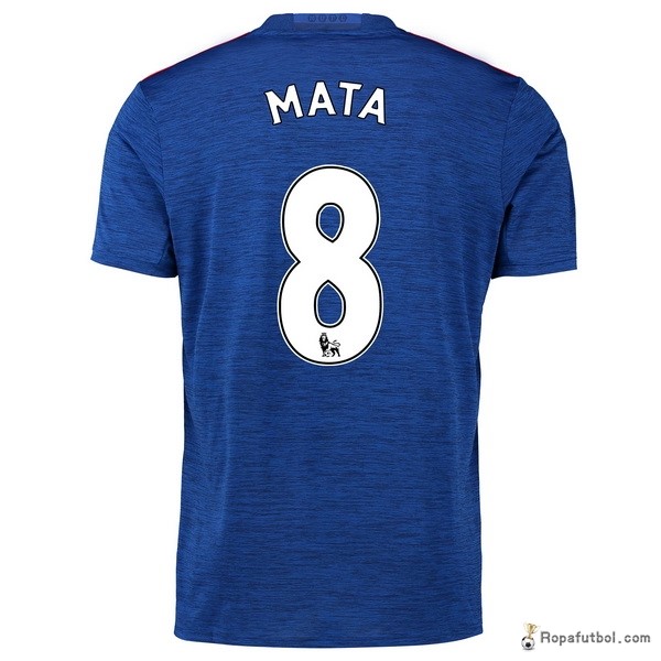 Camiseta Manchester United Replica Segunda Ropa Mata 2016/17 Azul